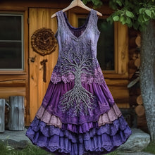 Load image into Gallery viewer, Vintage Life Of Tree Tribal Lace Patchwork Art Comfy Tank Dress