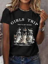 Load image into Gallery viewer, Women&#39;s Funny Halloween Witches Girls Trip Time To Get Wicked Casual Tee