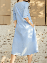 Load image into Gallery viewer, Women's Lace Stitching Solid Color Simple Casual Holiday Dress