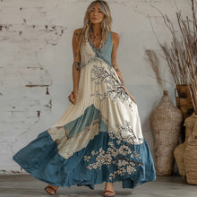 Load image into Gallery viewer, Women's Cherry Blossoms Art Linen Maxi Dress