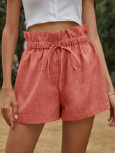 Load image into Gallery viewer, High Waisted Lace Up Loose Wide Leg Shorts