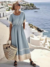 Load image into Gallery viewer, Women'S Elastic Waist Striped Print Dress