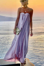 Load image into Gallery viewer, Morning Grace Off Shoulder Satin Bouquet Maxi Dress