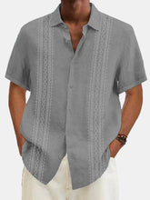 Load image into Gallery viewer, Men's Summer Simple Striped Printed Short-sleeved Shirt