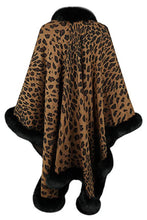 Load image into Gallery viewer, Leopard Print Fashionable Raw Edge Shawl Cape Cardigan