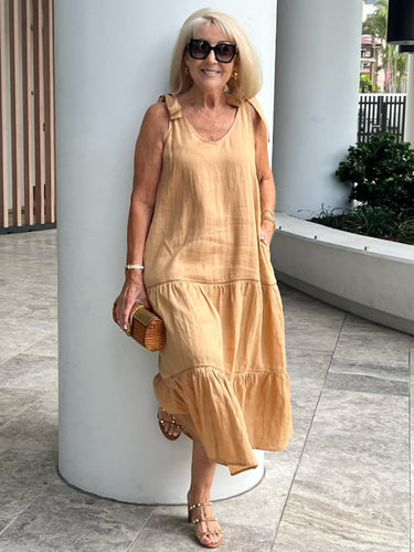 Cotton Pocket Sling Beach Tunic Dress