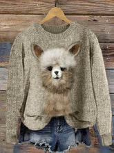 Load image into Gallery viewer, Funny Alpaca Felt Art Cozy Knit Sweater