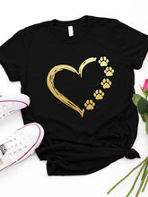 Load image into Gallery viewer, Women's Pet Lover Valentines Day Printed Round Neck Short Sleeve T-Shirt