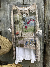 Load image into Gallery viewer, Vintage Flora Lace Embroidery Art Linen Blend Blouse