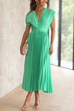 Load image into Gallery viewer, Hello Gorgeous Satin Pleated Midi Dress