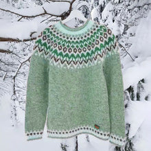 Load image into Gallery viewer, Vintage Icelandic Knit Jacquard Islender Crew Neck Sweater（Unisex）