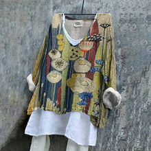 Load image into Gallery viewer, Floral Embroidered Japanese Art Linen Blend Tunic