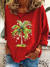 Load image into Gallery viewer, Women's Christmas Palm Tree Print Casual Sweatshirt