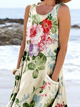 Load image into Gallery viewer, Women's Floral Art Print Pocket Casual Resort Comfort Maxi Dress