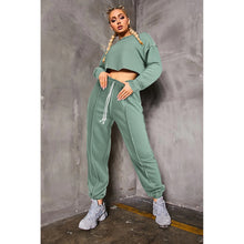 Load image into Gallery viewer, Casual Crop Top And Pants Sports Suit