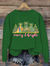 Load image into Gallery viewer, Women's Christmas Tree Printed Crew Neck Sweatshirt
