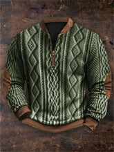 Load image into Gallery viewer, Men&#39;s Vintage Viking Cable Knit Zip Up Sweatshirt