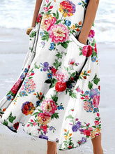 Load image into Gallery viewer, Women's Floral Art Print Pocket Casual Resort Comfort Maxi Dress