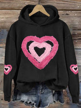 Load image into Gallery viewer, Women's Valentine's Day Printed Long Sleeve Hooded Sweatshirt