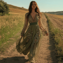 Load image into Gallery viewer, Women's Elegant Bohemian Pastoral Style Maxi Long Dress