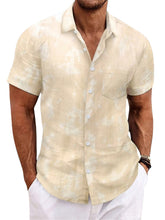 Load image into Gallery viewer, Men's Summer Cotton Tie Dye Lapel Short Sleeve Shirt