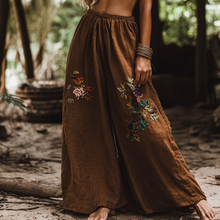 Load image into Gallery viewer, Bohemian Holiday Style Retro Linen Floral Ethnic Totem Print Casual Pants