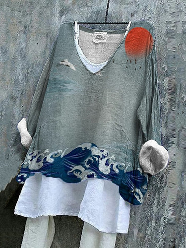 Women's Casual Loose Long Sleeve Tops