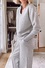 Load image into Gallery viewer, Women's Solid Color V-neck Top &amp; Pants Two-piece Set