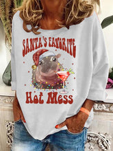 Load image into Gallery viewer, Women's Christmas Hippo Cocktail T-Shirt