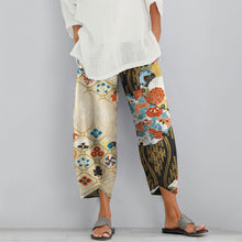 Load image into Gallery viewer, Vintage Japanese Floral Art Patch Printed Casual Pants