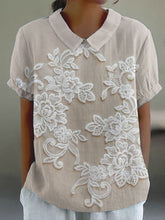 Load image into Gallery viewer, Vintage Floral Lace Embroidered Linen Blend Tunic