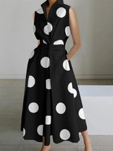 Load image into Gallery viewer, Women&#39;s Fashionable Polka Dot V-neck Button Fishtail Skirt