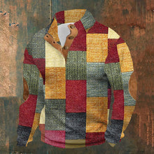 Load image into Gallery viewer, Wearshes Men&#39;s Colorblock Print Button-Down Pullover