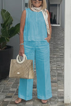 Load image into Gallery viewer, Cotton and linen sleeveless suit