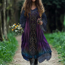 Load image into Gallery viewer, Women's Vintage Viking Tree Of Life Art Cotton And Linen Dress