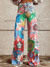 Load image into Gallery viewer, Women&#39;s Vintage Stamens Print Casual Wide Leg Pants