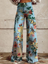 Load image into Gallery viewer, Women's Hacienda Cactus Print Casual Wide Leg Pants