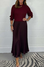 Load image into Gallery viewer, Women's solid color Long Sleeve Jumper &amp; Pleated Bottom Dress Fashion Trends