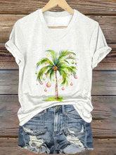 Load image into Gallery viewer, Women's Christmas Palm Tree Print T-Shirt
