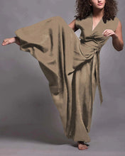 Load image into Gallery viewer, Loose Satin Linen Dress Jumpsuit