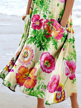 Load image into Gallery viewer, Women's Floral Art Print Pocket Casual Resort Comfort Maxi Dress