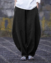 Load image into Gallery viewer, Cotton and Linen Loose Casual Pants for Women Spliced with Solid Color Pants