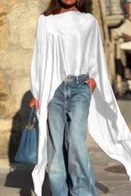Load image into Gallery viewer, Women's Irregular Hem Satin Top