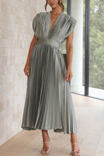 Load image into Gallery viewer, Hello Gorgeous Satin Pleated Midi Dress