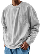 Load image into Gallery viewer, Men's Fashionable Round Neck Casual Pocket Long Sleeve Top