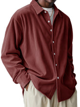 Load image into Gallery viewer, Men's Fashionable Corduroy Pit Fabric Long Sleeve Lapel Shirt