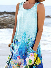 Load image into Gallery viewer, Women's Floral Art Print Pocket Casual Resort Comfort Maxi Dress