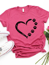 Load image into Gallery viewer, Women's Pet Lover Valentines Day Printed Round Neck Short Sleeve T-Shirt