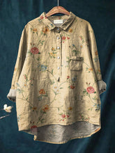 Load image into Gallery viewer, Women&#39;s Vintage Floral Art Print Casual Shirt