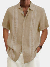 Load image into Gallery viewer, Men's Summer Simple Striped Printed Short-sleeved Shirt